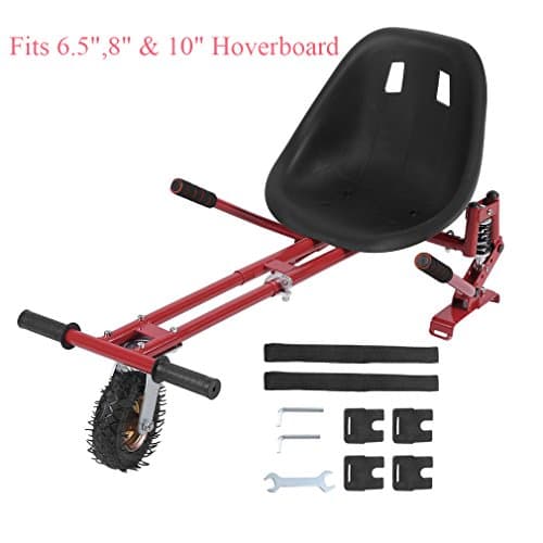 Hehilark Adjustable(72-99CM) Go Kart Hoverkart For Hoverboard Self Balancing Electric Scooters Karting Bracket Max.100 kg-Fits 6.5", 8" & 10" (Red)