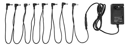 Shaman PS 23 A Plug 9 V Guitar Effect Pedal Power Supply Up to 8 Devices with Spannungsstabilisierte DC Voltage Outputs DC Power DC Output: 9 V 2000mA) Polarity Inner Positive Pole External – Black + 3.5 mm Jack Adaptor