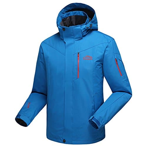 Ddstar Men's Fall Coats Ski Jacket Softshell Fleece Jacket Mountain Sportswear Waterproof Jacket Hooded Windproof Raincoat blue XL+