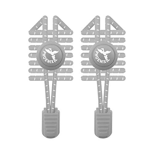 Phoenix Fit UK - No tie Elastic Lace System with lock - Easy to install in a range of colours. Great for runners, children, older generation & active lifestyles - 1 Pair (Space Grey)