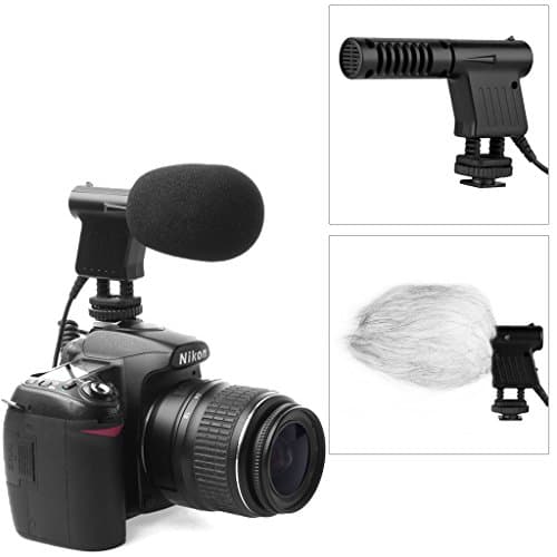 Boya BY-VM01 Low Noise directional Condenser Microphone with Integrated Shock Mount & Windshield For Digital Cameras DSLR Camcorder Video DV Nikon: D800 D800E D3200 D600 D5100 D7000 D300s D3s D3100 D4