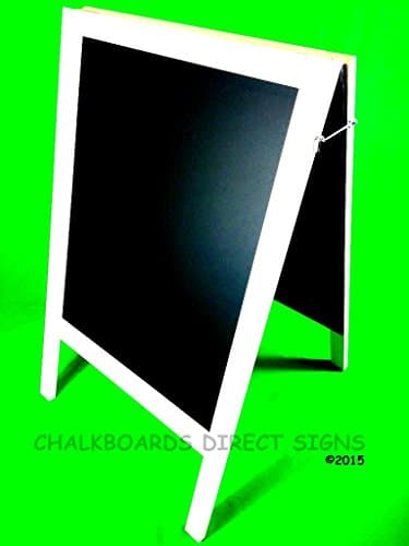 EXTRA LARGE WEATHERPROOF WHITE HEAVY DUTY CHALKBOARD A BOARD FRAME SANDWICH PAVEMENT SIGN BLACKBOARD 1100mm x 610mm DOUBLED SIDED