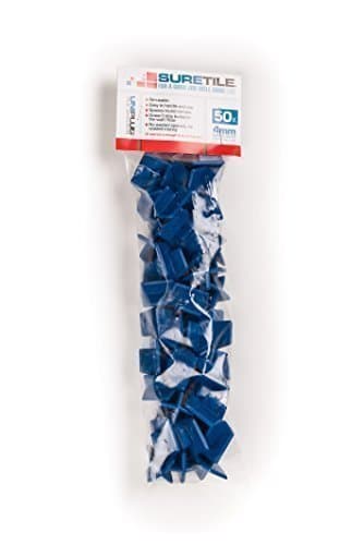 50 x 4mm Pack ‘UNIPLUG’ ProSpacer™ Premium, Heavy Duty Blue Tile Spacers That, Uniquely, Also Space and Align Your Tiles Around Corners. Easy To Use and Handle | Can’t Get Left In the Tiling