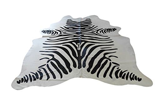 Narbonne Leather Co Natural Cowhide Rug - Zebra - Classic Pattern - 198 cm x 176 cm Luxury Designer Hide by