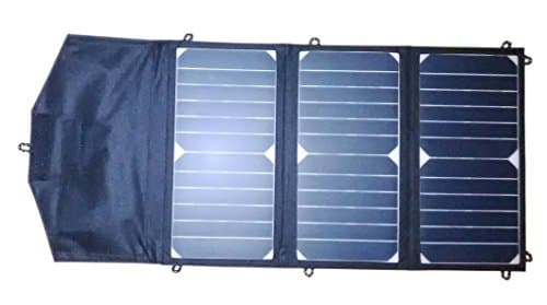 Sunpower 20 Watt Portable Folding Solar Panel Charger for iPad/Tablets/Mobile Phones/Smart Phones/iPhone 5/6/6 plus 2xUSB Out (black)