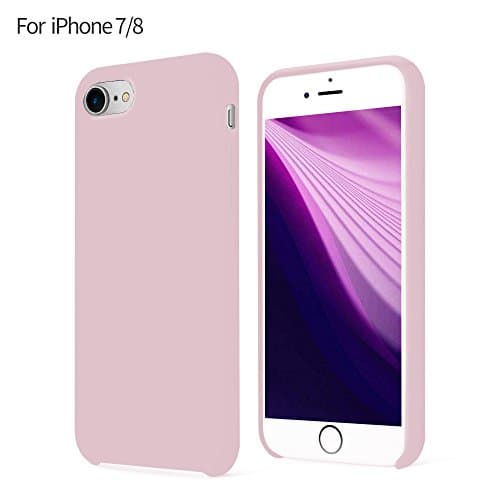 CANI iPhone 8 Case, iPhone 7 silicone Cover Anti-Scratch Shockproof Protective Case with Soft Microfiber Cloth for iPhone 7/8 Light Pink
