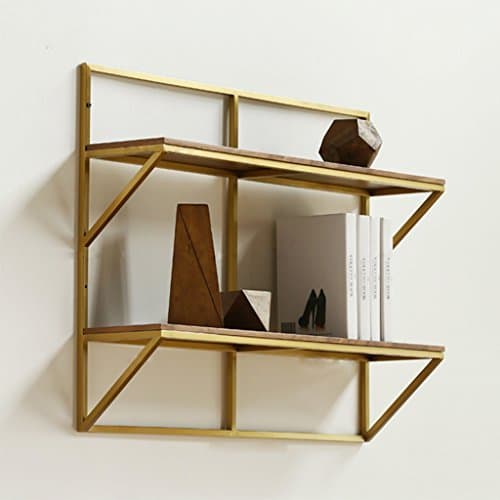 QPG Nordic Wrought Iron Solid Wood Wall Storage Shelf Creative Vintage Multi-storey Wall Hanging Shelf (Size : 70cm)