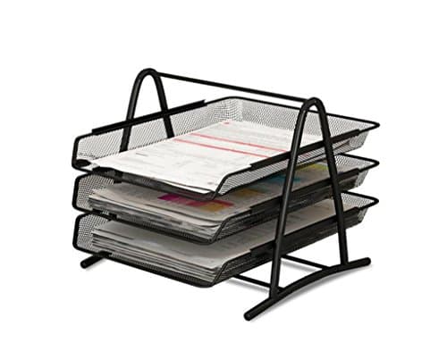 DFHHG® Multifunction office Supplies Multiple layers grid Finishing frame metal Iron net File disk A4 file seat Pumping type files rack Three layers black Durable