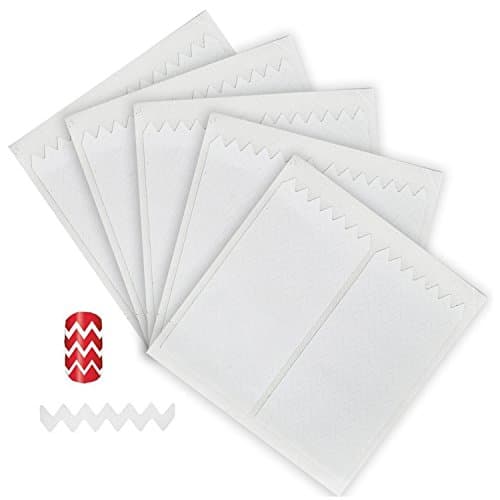 Great Value 5 Sets With 180pcs Professional Nail Art Salons Quality White Guides Stickers/Strips In Sharp Zig Zag Shapes For French Nails Manicure And Jagged Designs/Patterns Application By VAGA