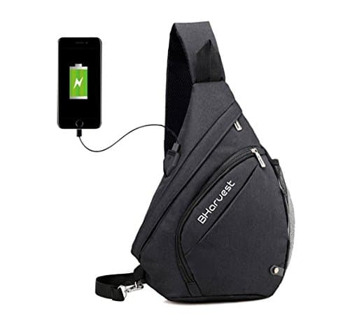 Char-ging Sling Backpack Sling Bag Sling Pack Cross Chest Bag for Women Men (Black)