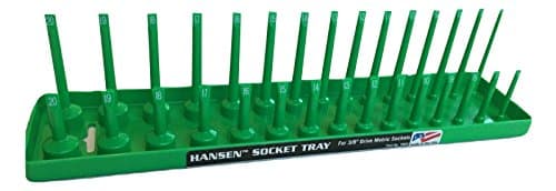 HansenGlobal Hansen 3804 3/8" Drive Metric Regular & Deep Socket Holder - Green
