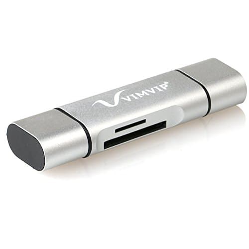 VIMVIP® 5 in 1 USB-A-Micro USB Type-C Card Reader Adapter with TF/SD Read Write Function for Macbook ,Google Nexus 5X, 6P All Micro Type c Phones and Windows Laptop (Silver)