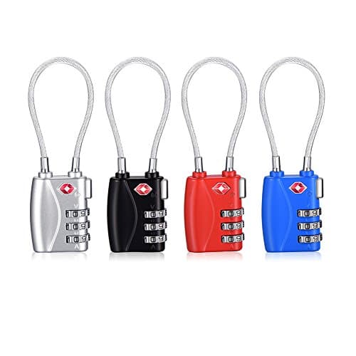 TSA Luggage Locks, 3-Digit Combination Lock, Suitcases Padlocks Number Locks for Travel Bag School Gym Lockers (4 Pack)