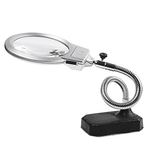 Desktop Magnifier Magnifying Glass Table Machine Soft Rod Dimmable LED Light Magnifier For Reading Repairing And Inspection