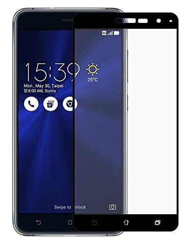Weideworld 2 Pack Asus Zenfone 3 ZE520KL 5.2" Screen Protector - Full Coverage Tempered Glass Screen Protector(Thickness 0.3 mm) HD Quality, Rounded Corners 2.5D, 9H High Shock Resistance-Black