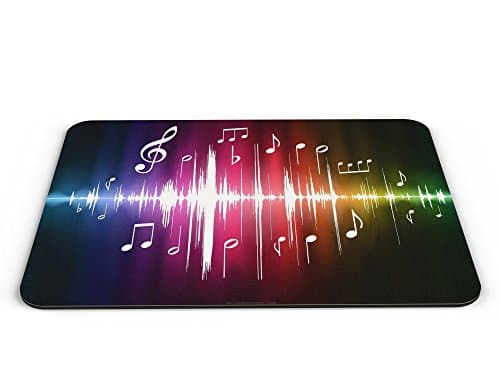 Colourful Sound Wave With Musical Notes Computer PC Mousemat