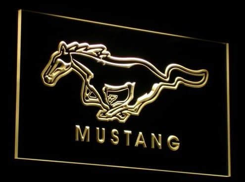 Mustang LED Sign Language Neon Yellow