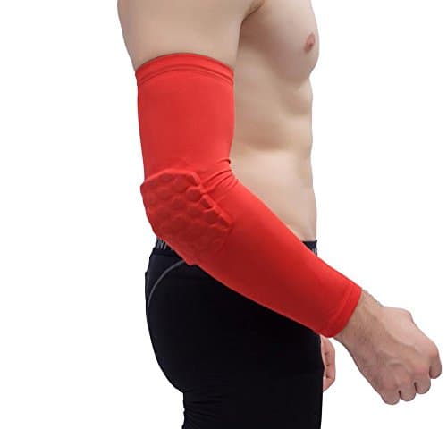 Lanchs Honeycomb Arm Sleeve - Protective Elbow Support Pad Crashproof Arm Guard Arm Warmer for Basketball, Football, All Contact Sports - 1 Piece