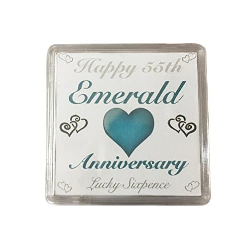 Lucky Sixpence For 55th Emerald Wedding Anniversary Keepsake Gift // Great present idea