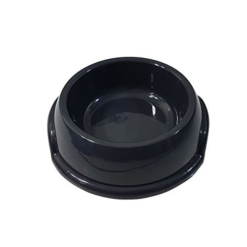 2 X ROUND 22CM 900ML CAPACITY DARK GREY PLASTIC PET DOG CAT FOOD BOWL RUBBER FEET