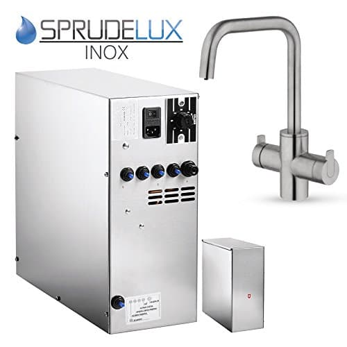 Under-Sink Drinking Water System Sprude Lux Stainless Steel without Filter Unit with 5-Way Fittings Cucina Estet ICA Professional for Domestic Water Carbonator Sparkling Mineral Water/Air Water Straight From The Kitchen Sink.