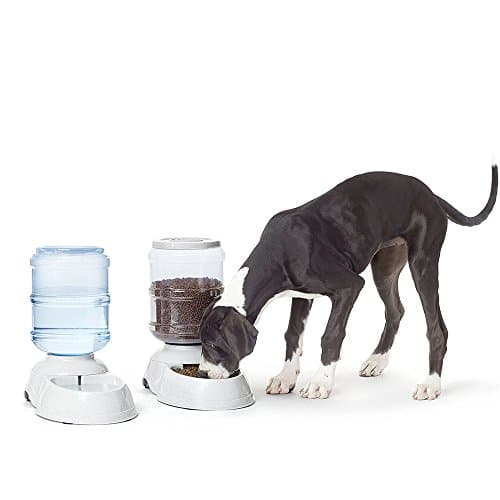 Automatic Pet Feeders, Self-Dispensing Gravity Pet Feeder and Waterer, Sea pioneer Food Dispenser Pet Feeder Water Dispenser Set Bowl for Dogs and Cats, Pets, animals (Auto Pet Water Dispenser and Food Feeder)