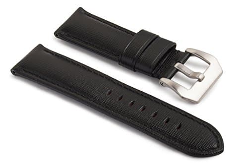 WatchAssassin Fabric/Canvas-style Sail-cloth Pattern (White-stitch) Black Watch Strap 20/18mm