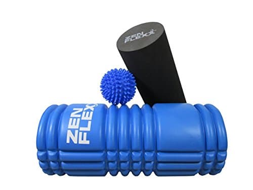 ZEN FLEXX 2 in 1 Foam Roller Set with Massager Ball for Muscles Triggerpoint Rollers for Deep Tissue Sports Massage Myofascial Release Yoga Pilates Relaxation Therapy for Aching Back & Leg Muscles