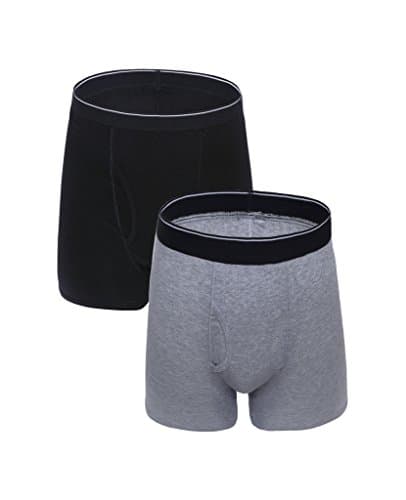 Hirun Men's 2-Pack Classics Underwear Cotton Trunk Open Fly Shorts Boxer Briefs Gift Box