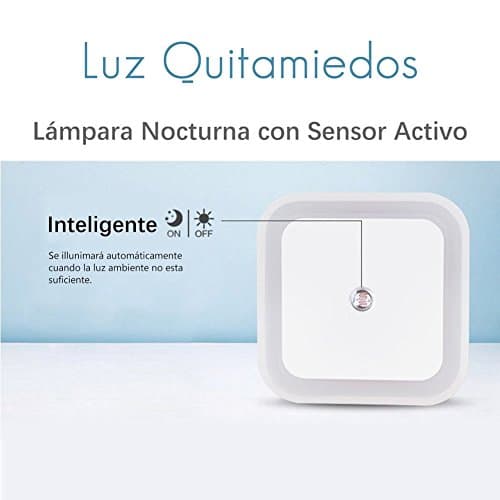Light QUITAMIEDOS Very Low Consumption with Active Sesor Night Child of Light – A + + 0.5 W LED with European Wall Socket for Bedroom, Hallway etc.