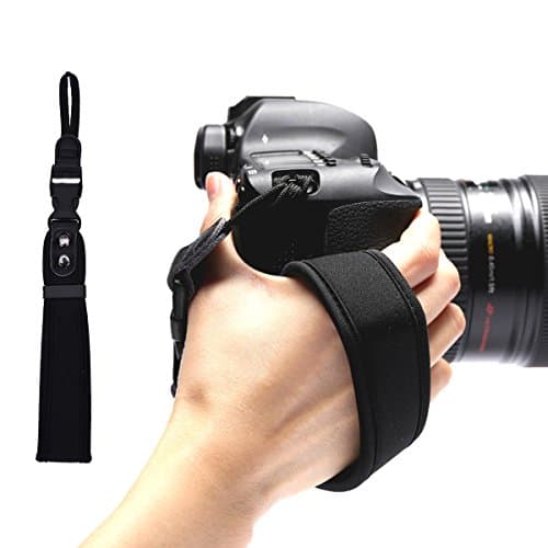 Camera Wrist Strap Anviewer Hand Grip Strap for Canon Nikon Olympus Fuji Pentax Panasonic Sony SLR DSLR Camera Camera and Cell Phone with Adjustable Wristband(Black)