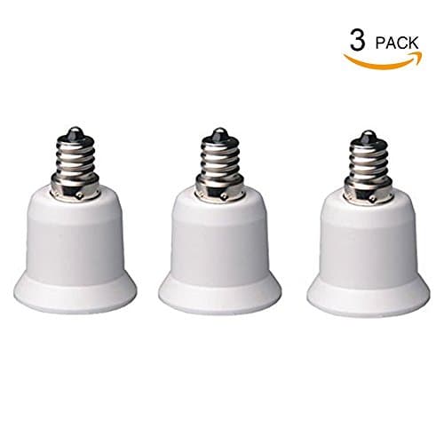 Superdream E12 to E26/E27 Adapter - Chandelier Socket (E12) to Medium Socket (E26/E27) Converter, Max Wattage 1000W, 200℃ Heat Resistant, No Fire Hazard (3-Pack)