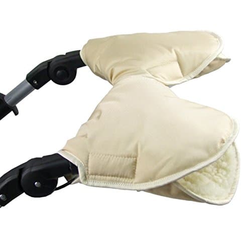 Bambini World Universal Hand Muff/Hand Warmer for Pushchairs Buggy, Jogger with Wool, Set of 2, Beige