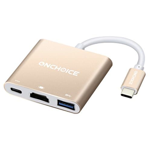 USB C to Charging Hub, ONCHOICE 3 in 1 USB 3.1 Type C Adapter with HDMI / USB 3.0 / USB-C Super Charge(100W) and Super Speed (up to 10Gbps)for New Type C Devices