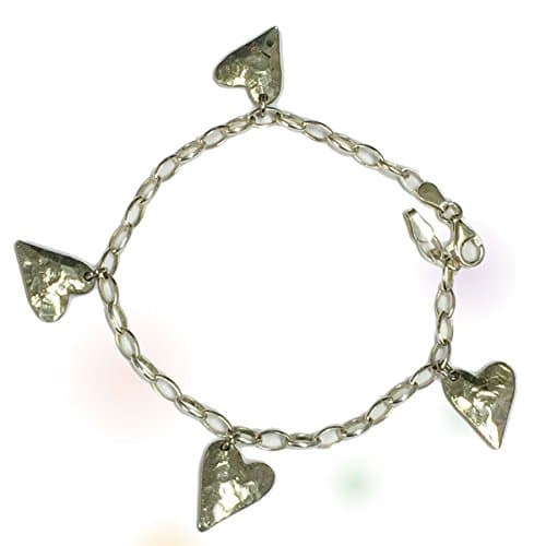 10th Anniversary Bracelet. Rustic Tin Charms on a Sterling Silver Bracelet.