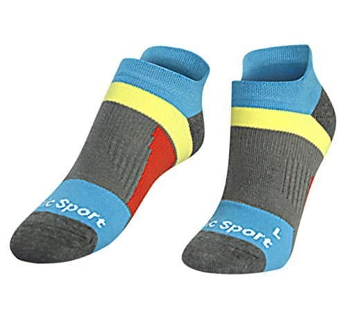 Compression Running Socks, Reinforced Arch Support, pressure dispersing heal, enhanced stability of ankles, Ideal for running, cycling, any type of sports … (Blue, L-XL)