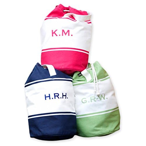 Personalised Canvas Duffle Bag (up to four initials) (Navy Blue)
