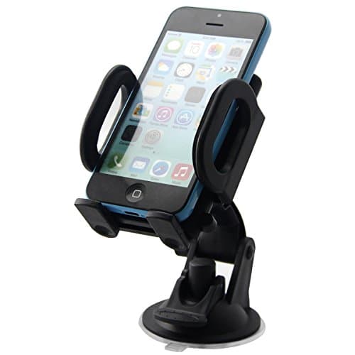 Gtide Auto-smart 360 Degree Rotation Car Mount Holder,Windshield Tomtom Dashboard Cradle for Iphone6 Plus/Iphone 6/Iphone 5/Galaxy S4/S3//S2/HTC Retail Packaging-Black