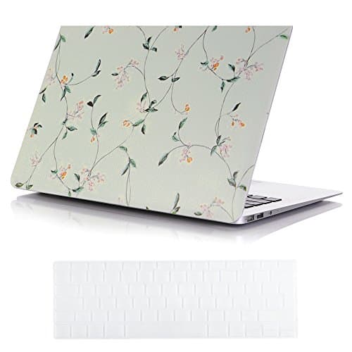 2016 Macbook Pro 13.3 Inch Case and Keyboard Cover,SUNWAY Ultra Thin Beautiful Floral Hard Case Cover for 2016 Macbook Pro 13.3 Inch with/without Touch Bar(A1706/A1708) - Vines