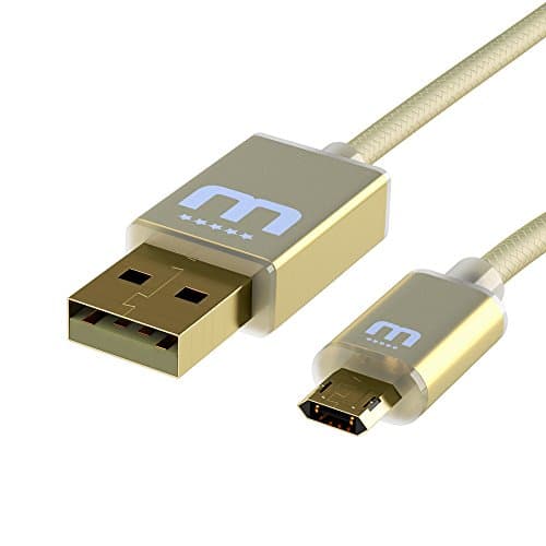 MicFlip Reversible Micro USB Cable For Samsung Galaxy S6 / S6 Edge / S5 / S4 / Note 4 LG G3 / G4 HTC ONE M8 / M9 (200cm, Gold)