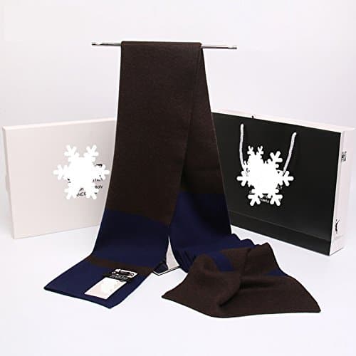 Scarf High Protein Extract Men Warm Thickened Soft Anti-static Non-ball, 3 Models, 6 Colors, 180 * 31cm ( Color : Blue coffee , Style : Horizontal bar )