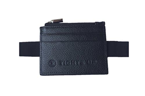 Flat Leather Wallet featuring belt holes on back, Designed for (TIGHTS UP BELT)