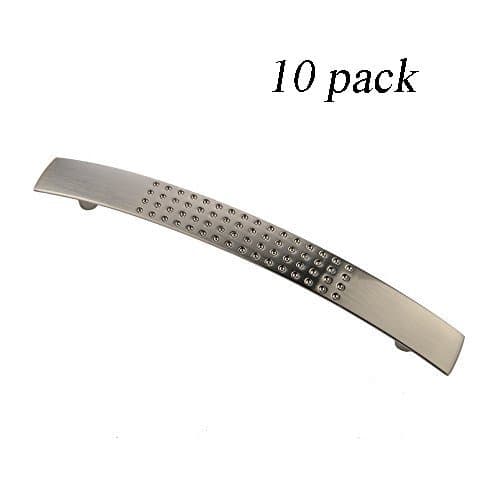 KINGO HOME 10pcs 128mm Hole Centres Solid Zinc Alloy Bow Cupboard Drawer Door Pulls Kitchen Cabinet Drawer Handles,Brushed Nickel