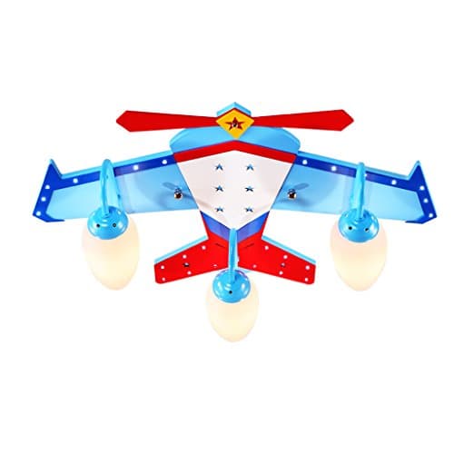 ZHDC® Ceiling lamps, Children's room Ceiling light boy room Ceiling light aircraft model Creative bedroom LED lights Easy to clean ceiling lamp ( Color : #2-600*500*260mm )