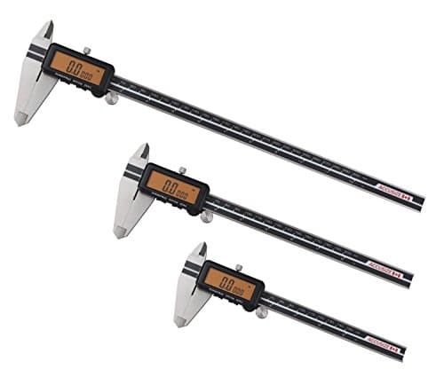 Accusize - 3 Pcs/Set 6"+8"+12" Yellow LCD Elec Digital Caliper Inch/mm/Fraction, #1110-18x3