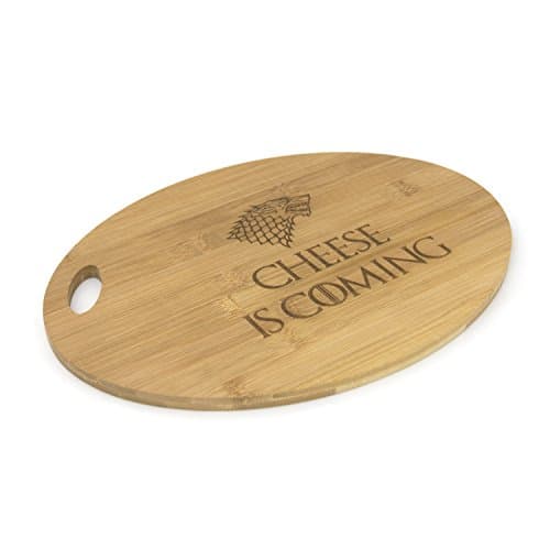 Game of Thrones Inspired - Dinner is Coming - Bamboo Chopping and Serving Boards Engraved Gift (Oval Shape, Cheese is Coming)