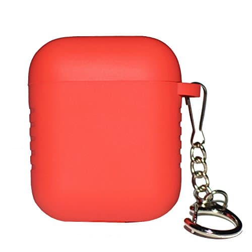 Rescady Airpods Silicone Case with Dust Cap, Shock Proof Protective Cover Skin for Apple Airpods Accessories(Red)