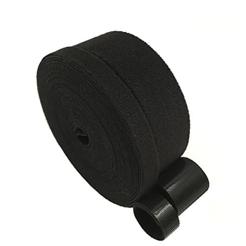 10m Hook and Loop Tape, Black, Fastening Straps (30mm x 5m and 12mmx 5m, Pack of 2 Rolls)