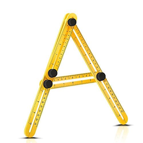 Angle Ruler, Dafroh Metric/Inch Measure Right Angle Template with Sturdy Metal Screws/Angle Tool for Angle Marking & # xFF0 °C; Angle IZER Template Tool Multi Angle Measuring Ruler General Tools for Professional Professional, Men's, Yellow