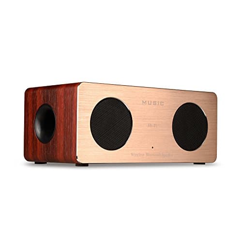 Bluetooth Speaker,Ygoing 10W Portable Wireless wooden Bluetooth 3.0 Speaker with Enhanced Bass HI-FI Surround Dual Stereo Sound Speakers for Home and Outdoor Party Beach,Support TF 3.5MM Aux and Built-in Microphone for Calls Red Wood